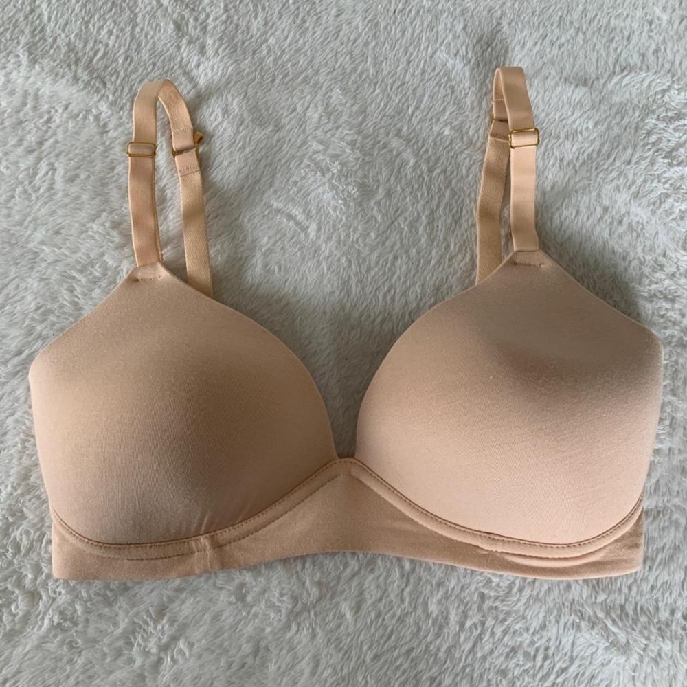 Women's 34DD LIVELY Light Beige Wireless Lightly Lined Versatile Comfort Bra